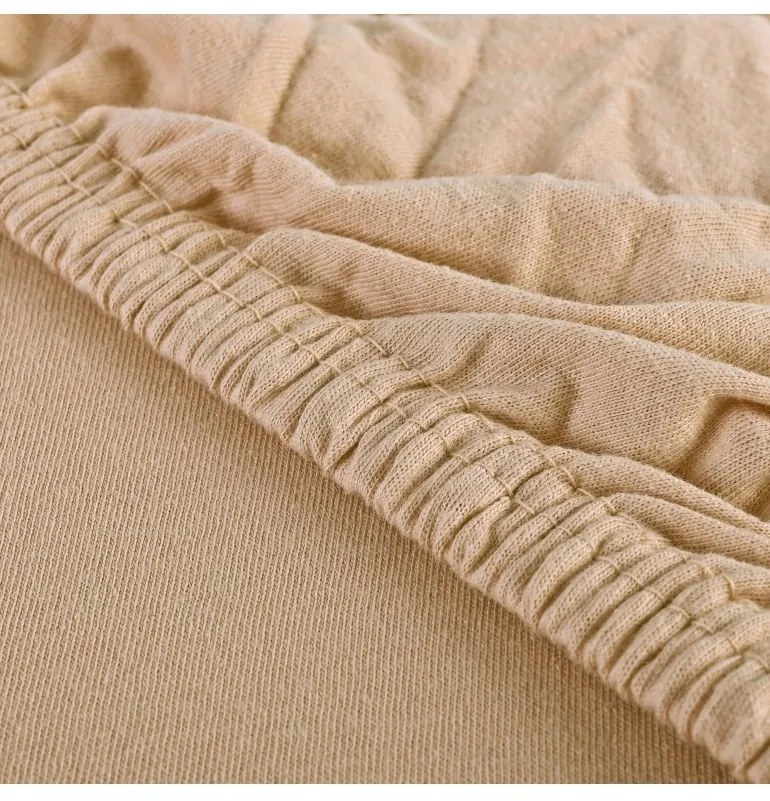 EMI capuccino 100% pamutjersey gumis lepedő, 180x220-as lap