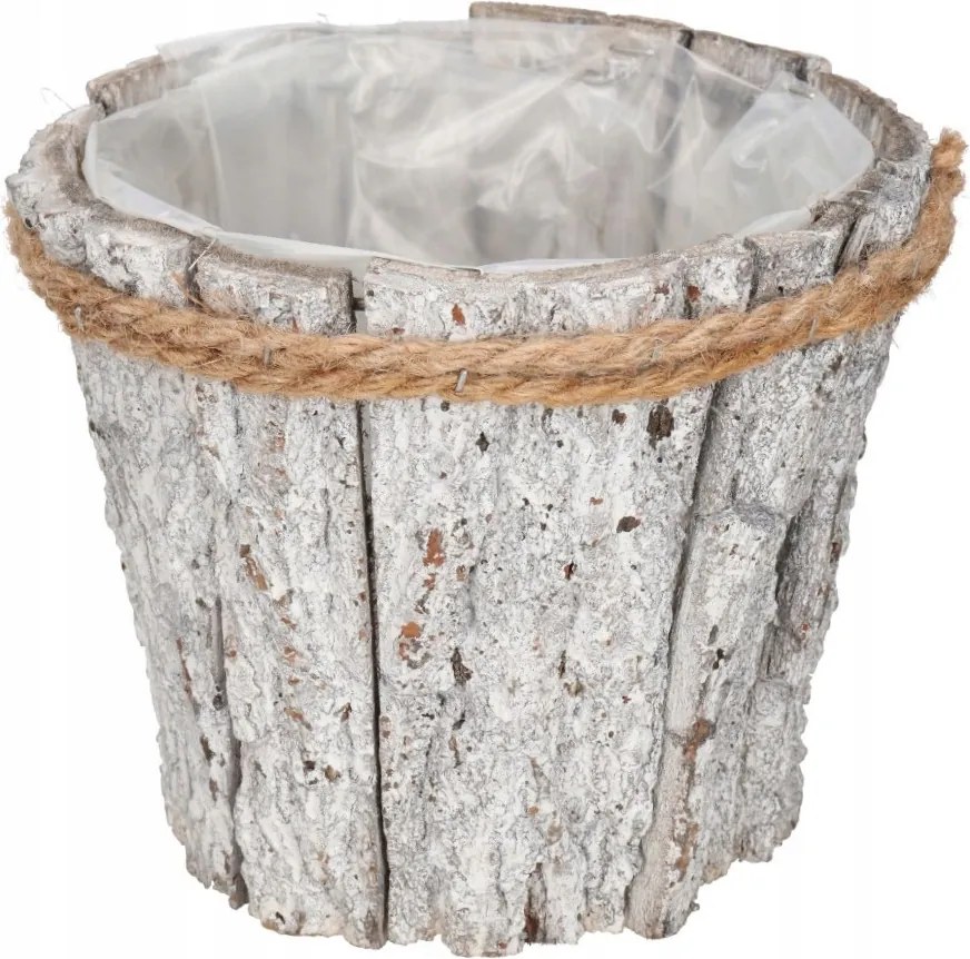 Virágcserép Fa Fedél Kéreg Szürke 17CM