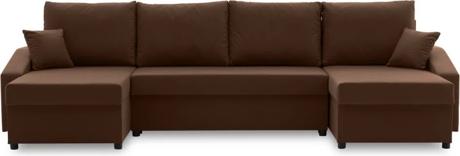 Sparta Plus sarokkanapé, szövet anyag, univerzális oldal, barna