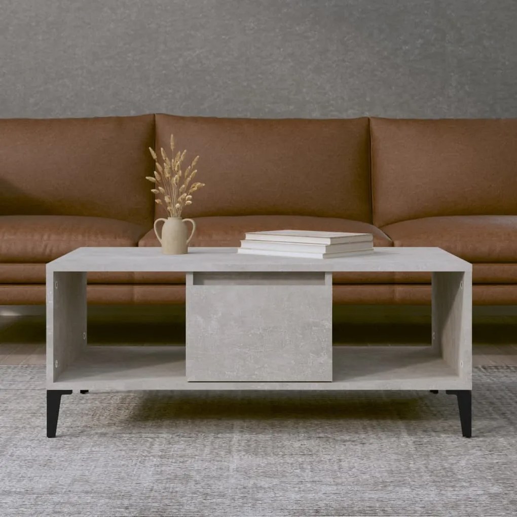 Betonszürke szerelt fa dohányzóasztal 90x50x36,5 cm