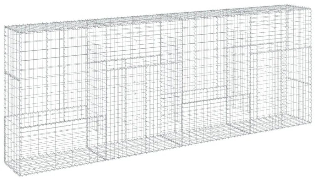 horganyzott vas gabion kosár fedéllel 400 x 50 x 150 cm