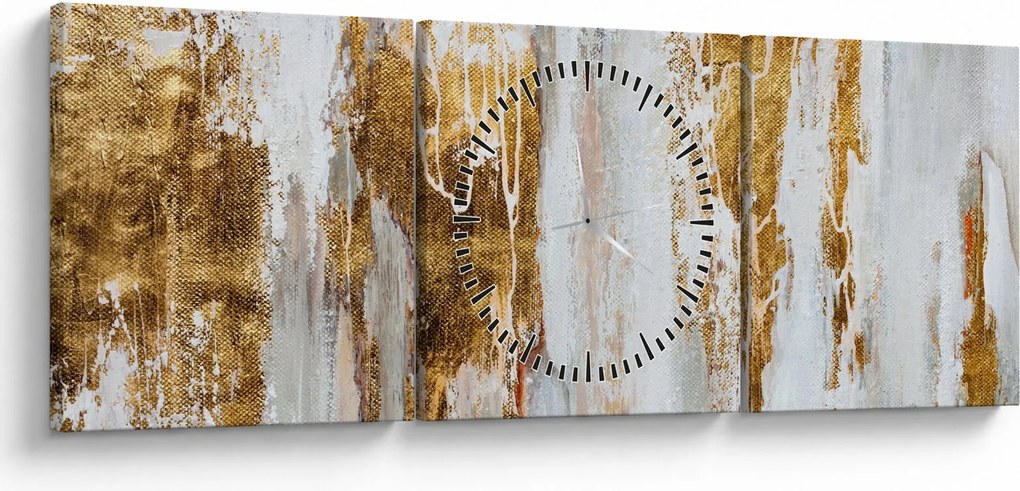 Kép - Arany absztrakció (órával) (90x30 cm)