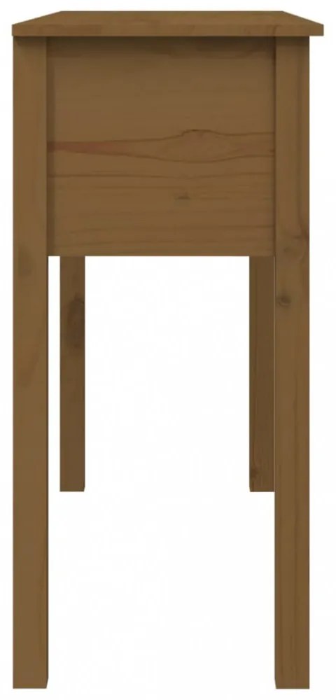 mézbarna tömör fenyőfa tálalóasztal 100 x 35 x 75 cm