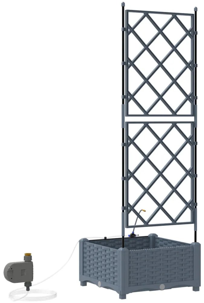 Kerti ültetők Világosszürke 40 x 40 x 126 cm Acél