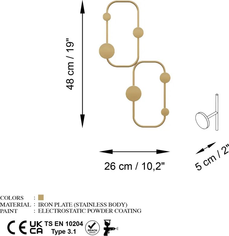 Fém falikampó, 26×5 cm – TR494PYT1160