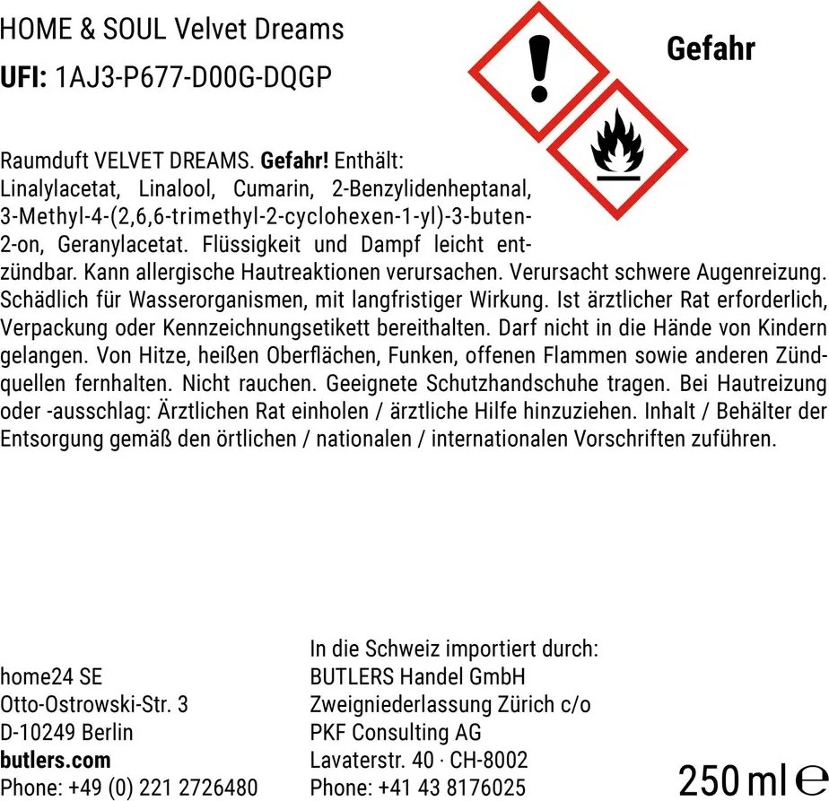 HOME & SOUL szobaillatosító No. 3, Velvet Dreams 250 m