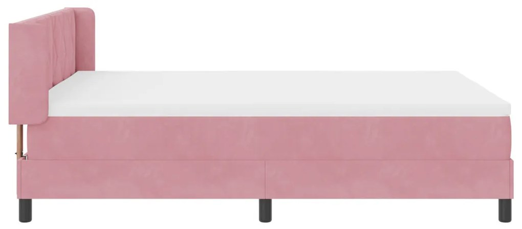 Boxspring Ágy Matrac Márkás Rózsaszín 160x200 cm Bársonyos