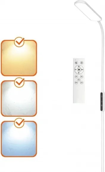 Fényerőszabályozható LED állólámpa TEILO LED/10W/230V 3000/4000/6500K fehér + távirányító