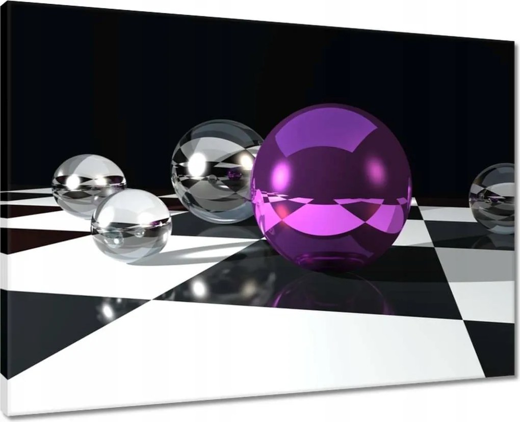 Vászonkép 70x50 Lila gömb a rácson