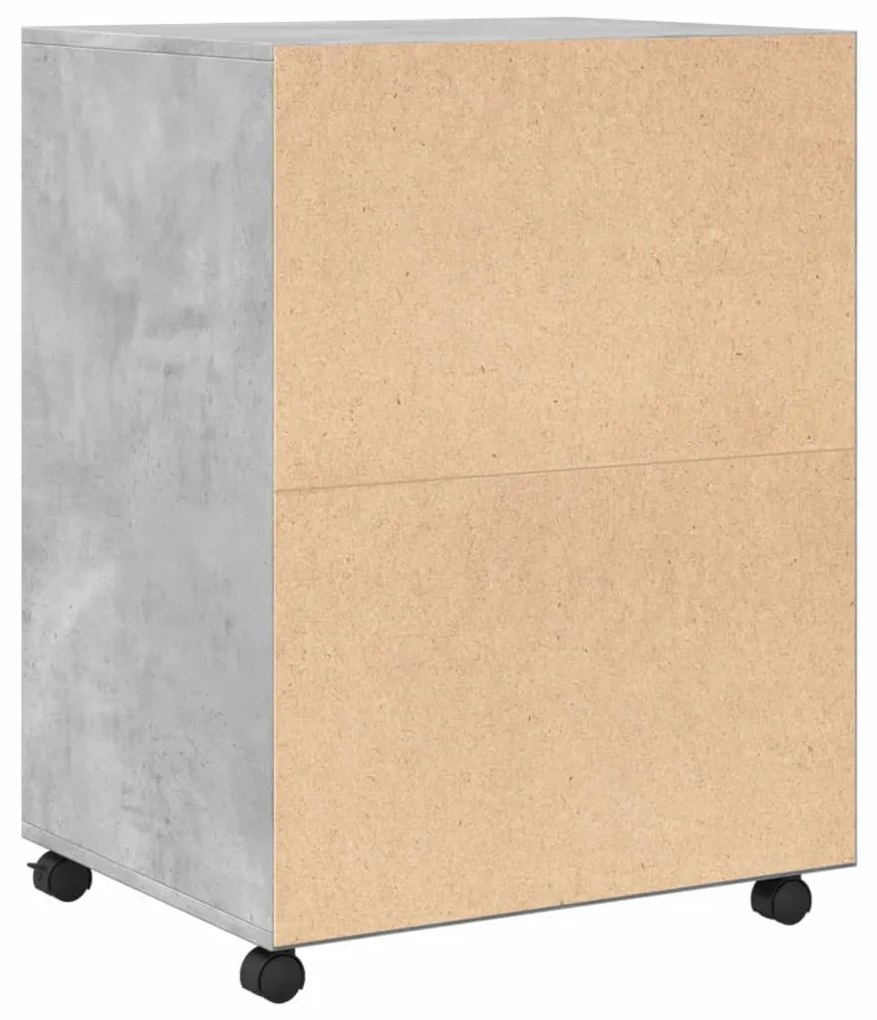 betonszürke szerelt fa kerekes szekrény 60 x 48 x 81 cm