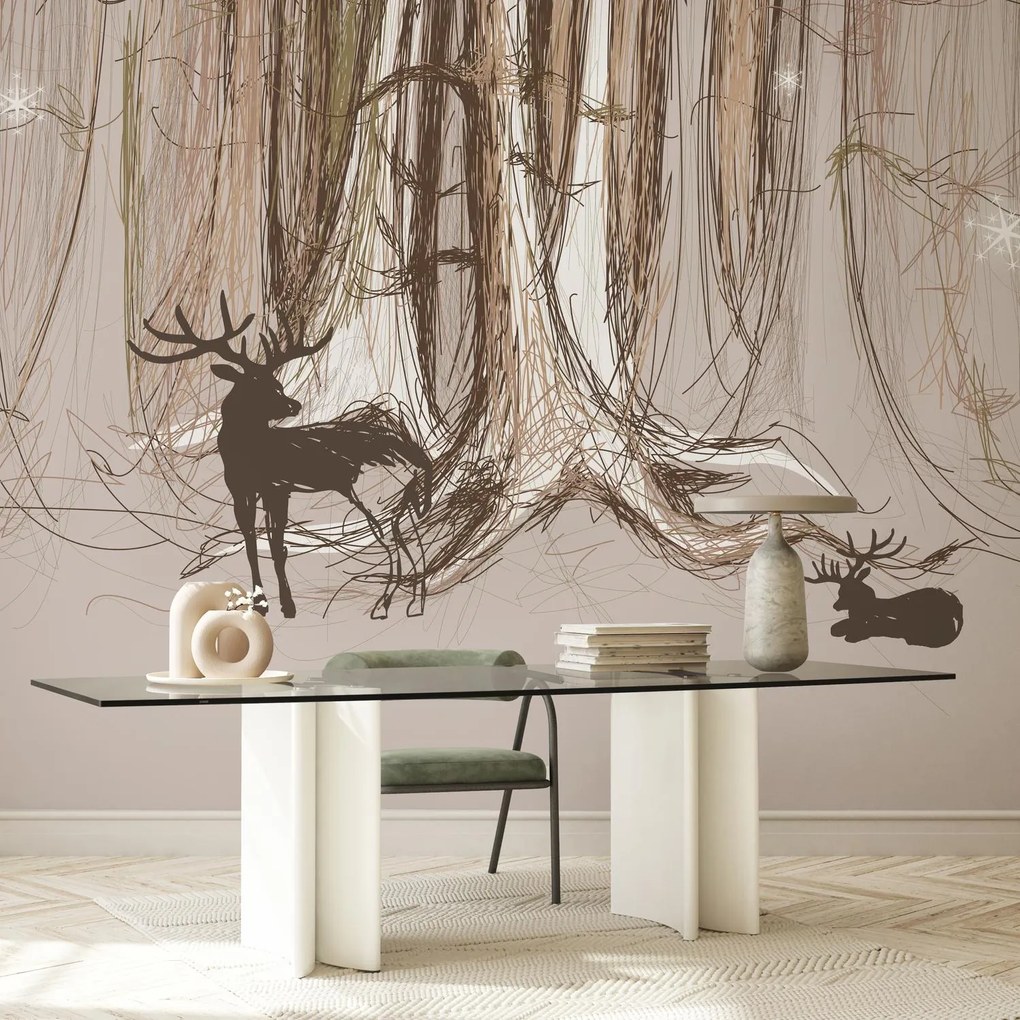 Fotótapéta - Szarvas a fák között (147x102 cm)