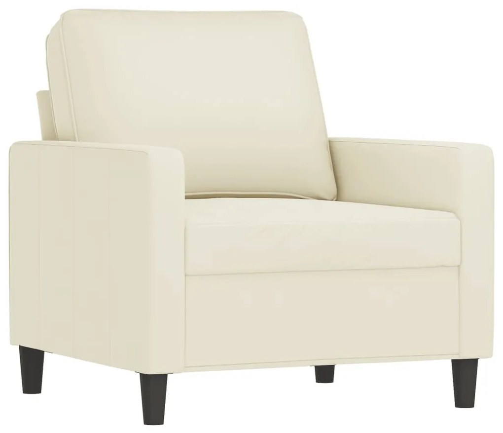 3 részes krémszínű bársony ülőgarnitúra párnákkal