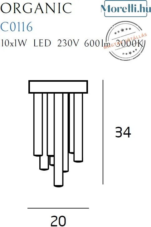 Mennyezeti Lámpa Réz MAXLIGHT C0116