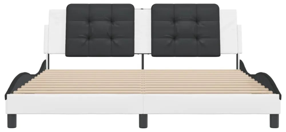 fehér és fekete műbőr ágykeret matrac nélkül Zadar 180x200 cm