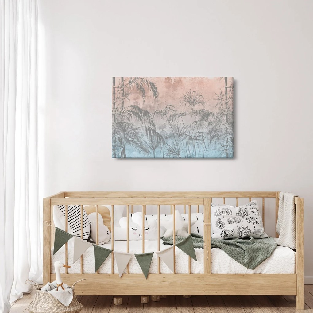 Kép - Trópusi növények a falon (90x60 cm)
