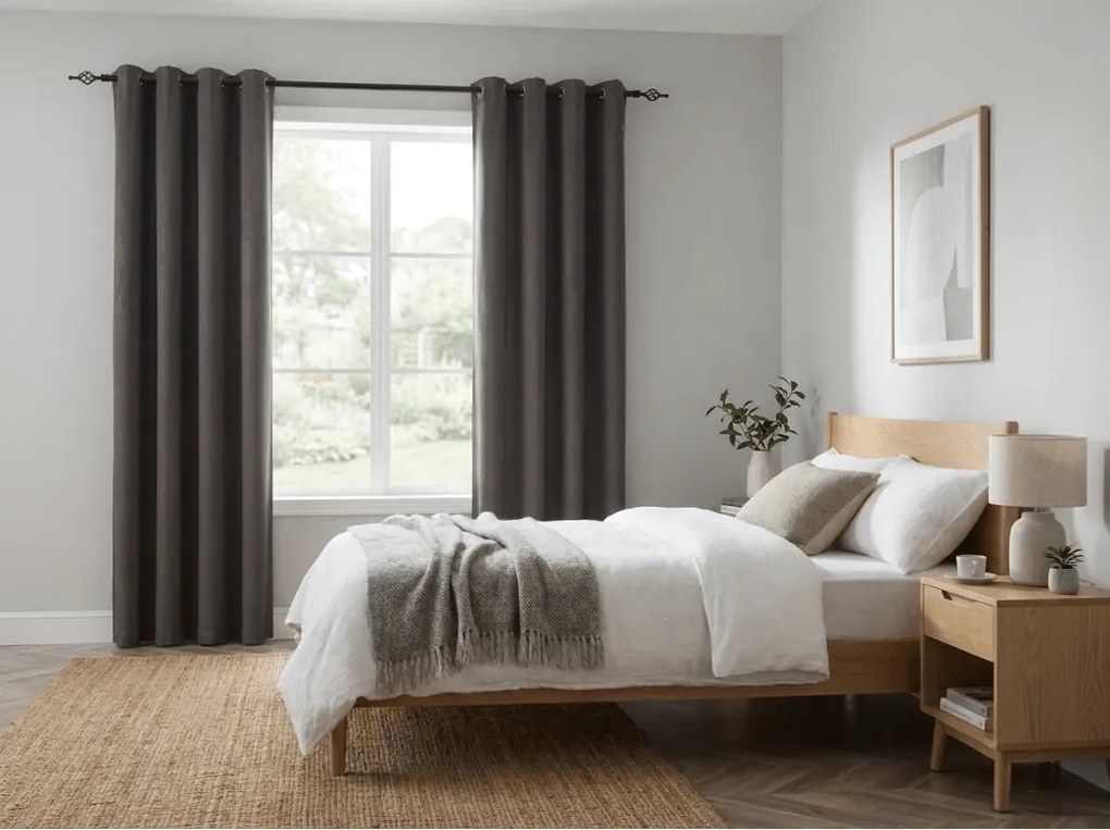 Sötétítő függöny DUNES VELVET 140x250 cm, sötétszürke Felfüggesztés: Hullámos sínszalag
