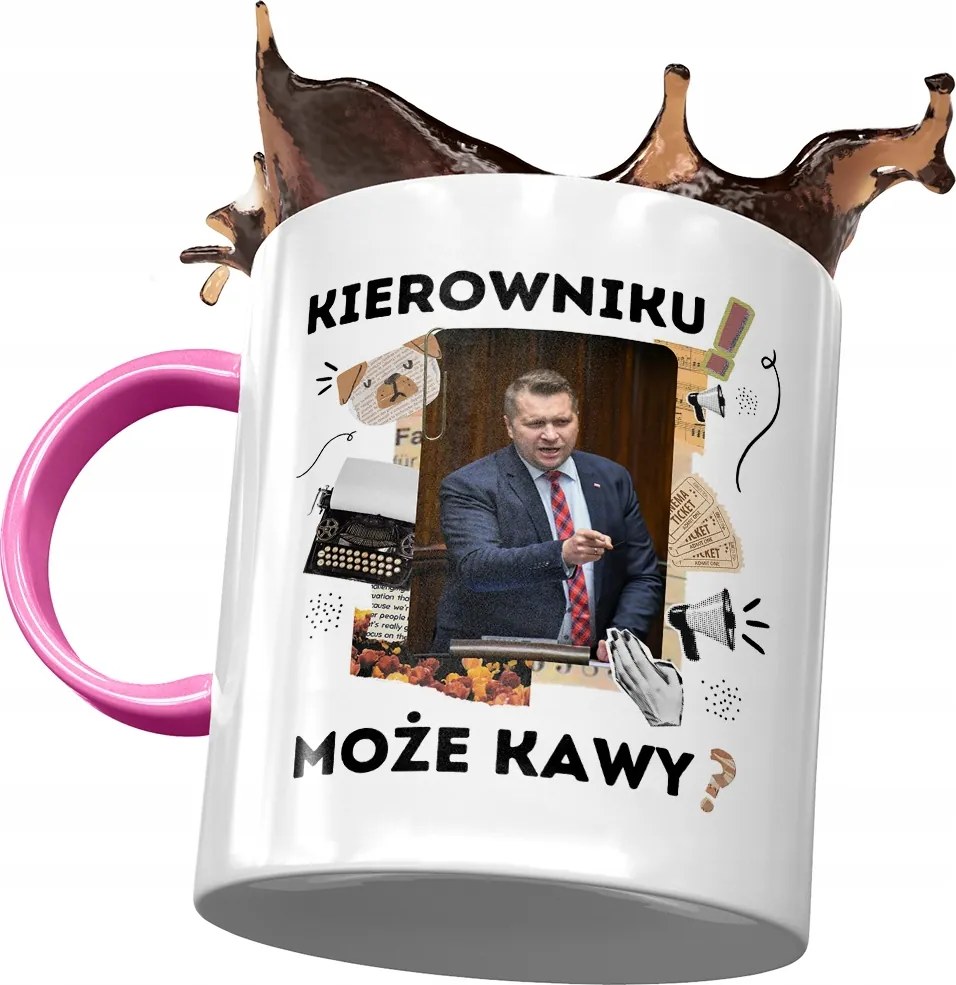 Bögre Rózsaszín Fekete Pis Ajándék Nyomtatott Fotóval