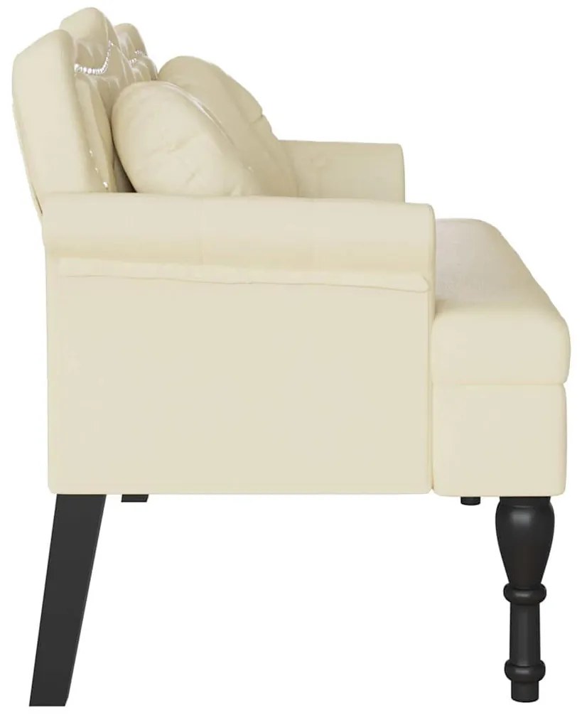 Chesterfield Pad párnával Krém 120,5 x 65 x 75 cm Műbőr