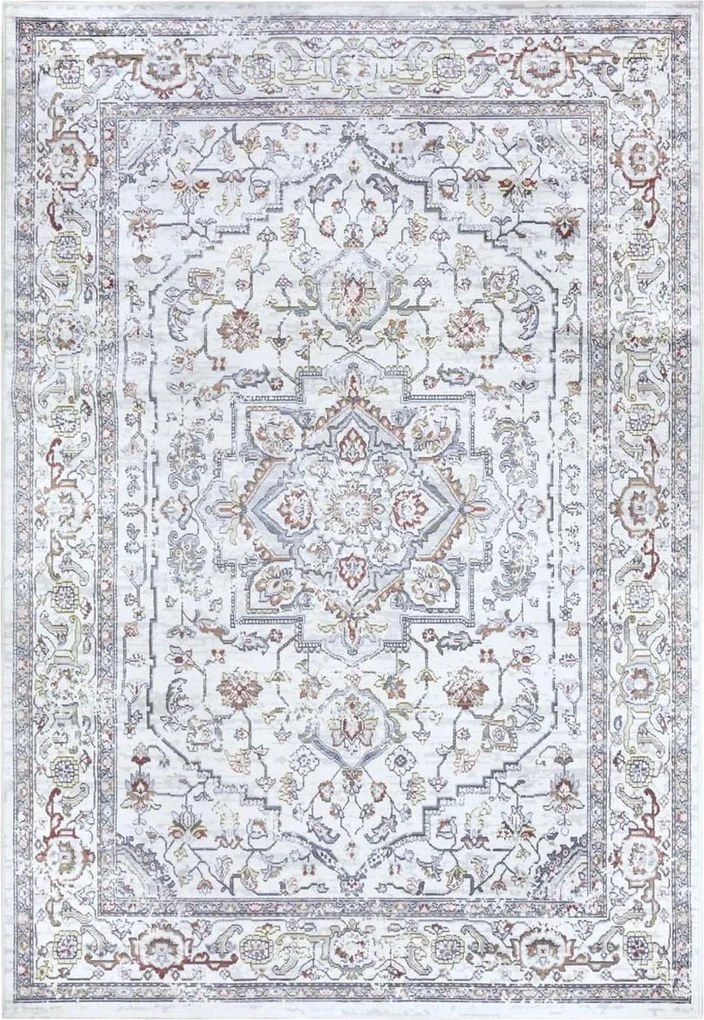 Szőnyeg 200x290cm hagyományos , klasszikus minta a nappaliba, krém többszínű