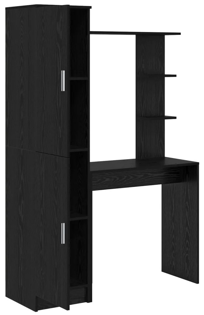 Tárolóval rendelkező íróasztal polcokkal 2 pcs Musta tammi