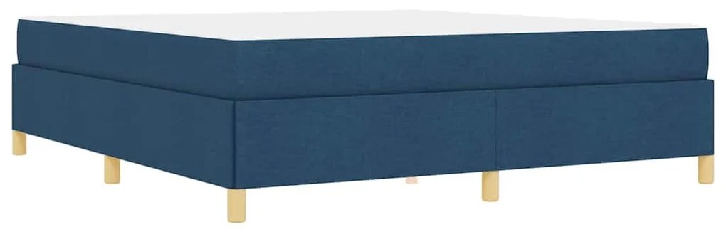 Boxrugós ágy matracmal Kék és Fehér 180 x 200 cm szövet