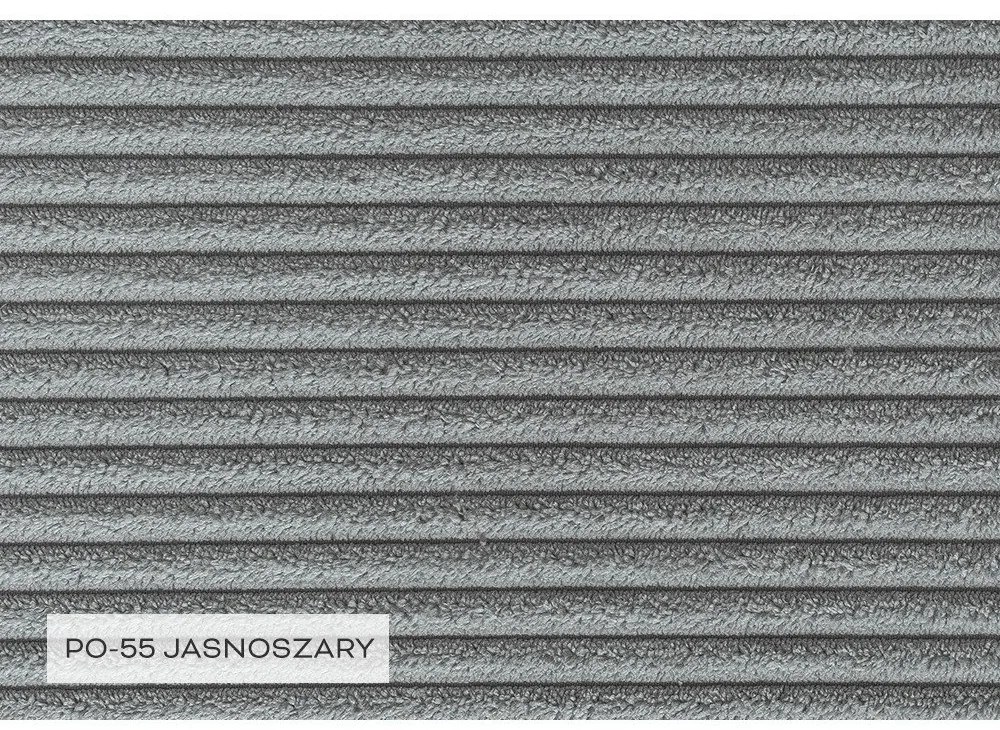 Világosszürke kordbársony kinyitható sarokkanapé (jobb oldali-U alakú) Brave Dave – Miuform