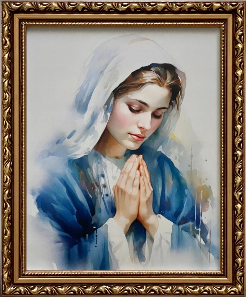 Vászonkép 29x24 Szűz Mária Arany Díszített Keret