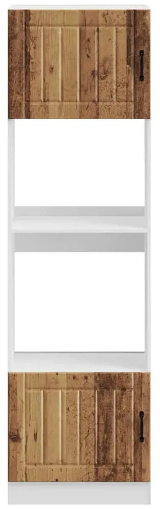 Lucca 2 db antik fa színű szerelt fa sütőszekrények