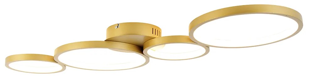 Mennyezeti lámpa arany LED-del, 3 fokozatú fényerőszabályzóval, 4 lámpás - Lupolo