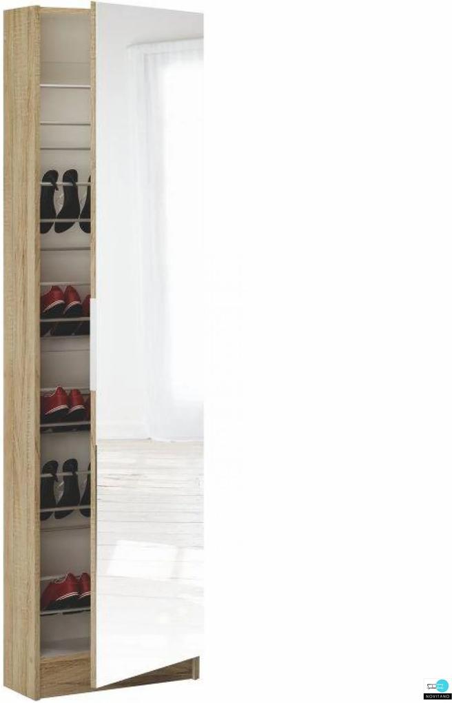 Cipős szekrény tükörrel,sonoma tölgyfa, KAPATER 305397