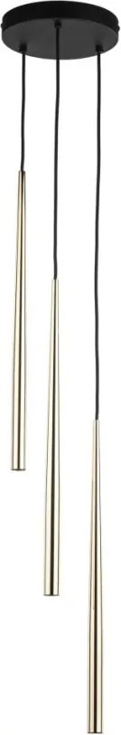 TK LIGHTING 10117 PIANO Többágú Függesztett Lámpa Fekete, Arany G9 IP20