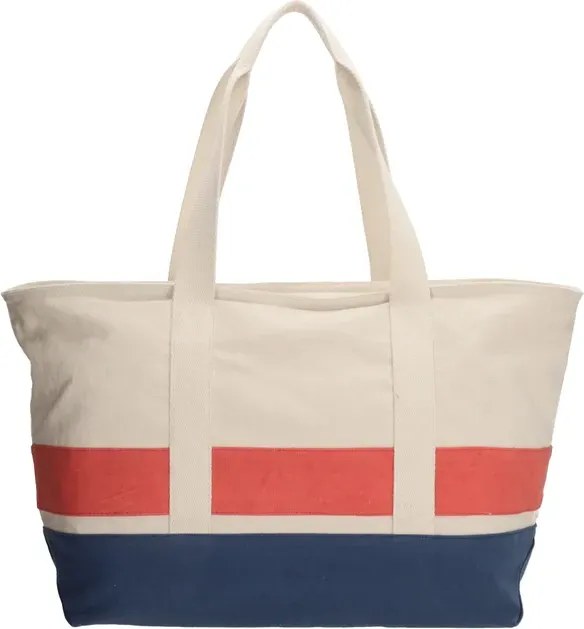 Bézs-kék nagy strandtáska „Sailor”