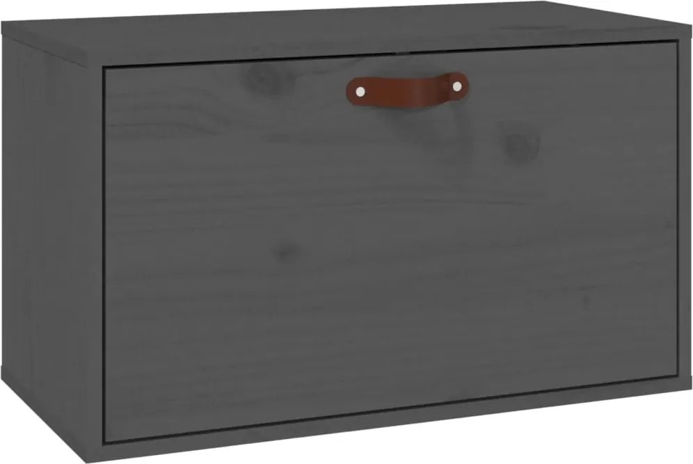 vidaXL szürke tömör fenyőfa faliszekrény 60 x 30 x 35 cm