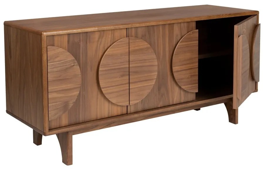 Barna alacsony komód diófa dekorral 120x58 cm Groove – Zuiver