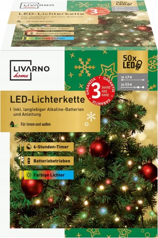Karácsonyfa lámpák Livarno Home beltéri 5,4 m 21 50 lámpa R118/RT2171