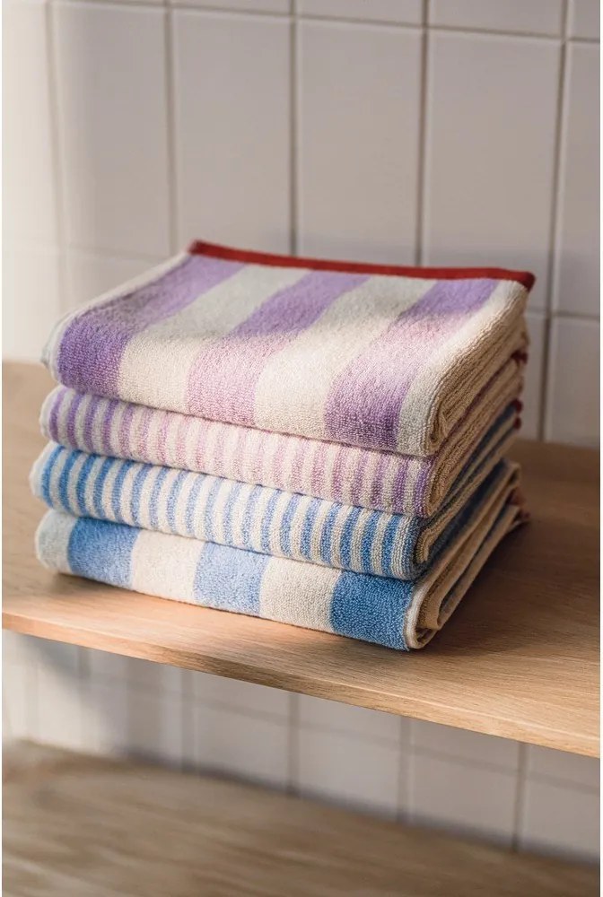Levendula színű-krémszínű frottír pamut törölköző 50x80 cm Gobo – noo.ma
