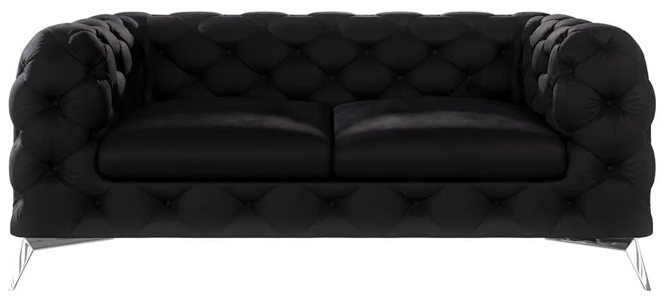 Fekete bársony kanapé 185 cm Chelsea – Ropez