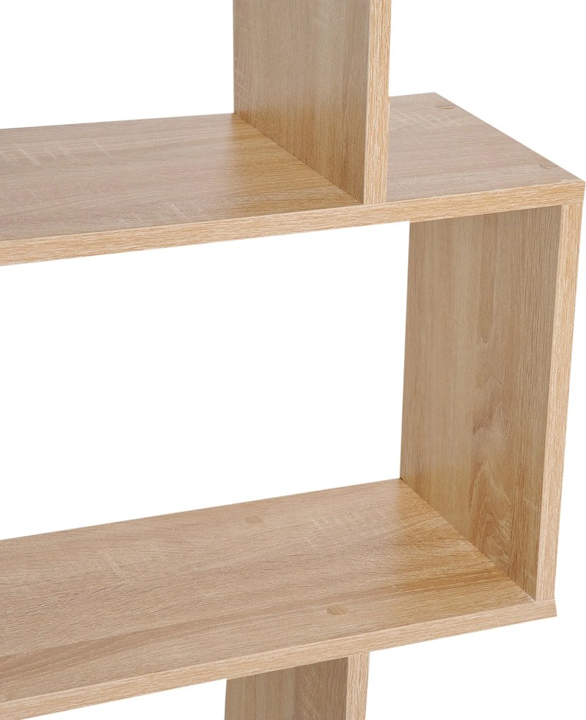 HOMCOM Zsákos Polcos Könyvespolc Modern Dizájn 80 x 23 x 192 cm 6 Szint Világos Tölgy Színben | Aosom