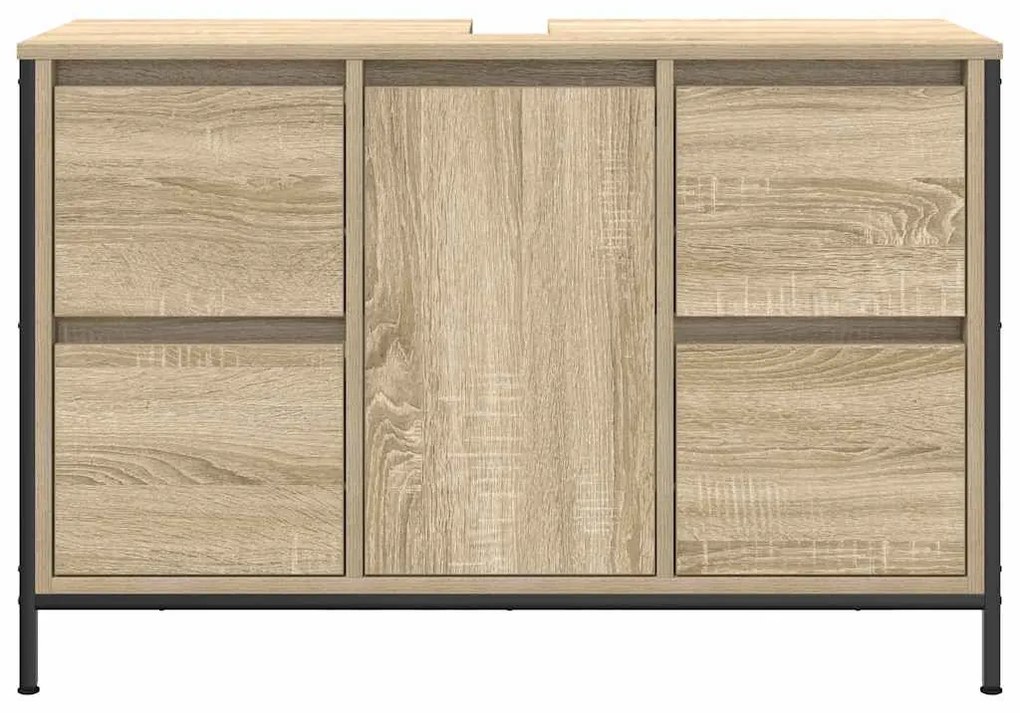 sonoma tölgy mosdószekrény fiókokkal 90x34,5x60 cm