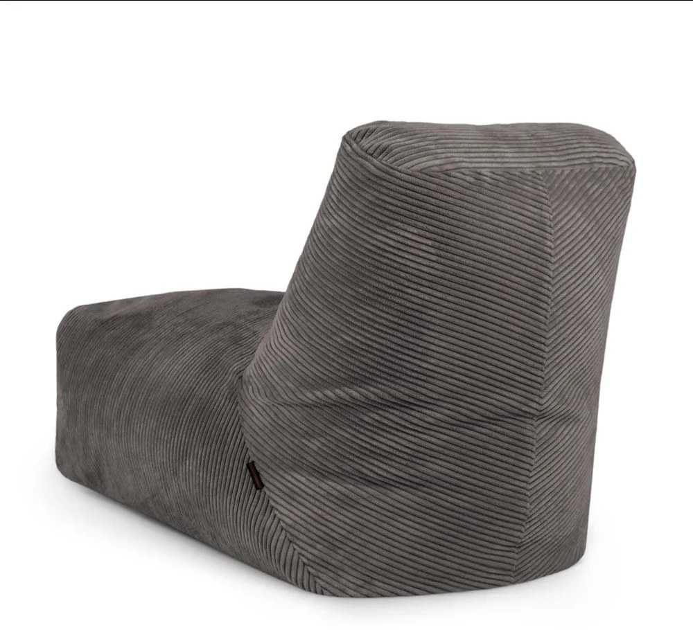 Sötétszürke kordbársony babzsákfotel Tube – SLOWDOWN