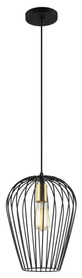 Klausen 111013 - Csillár zsinóron BLANCHE 1xE27/11W/230V fekete