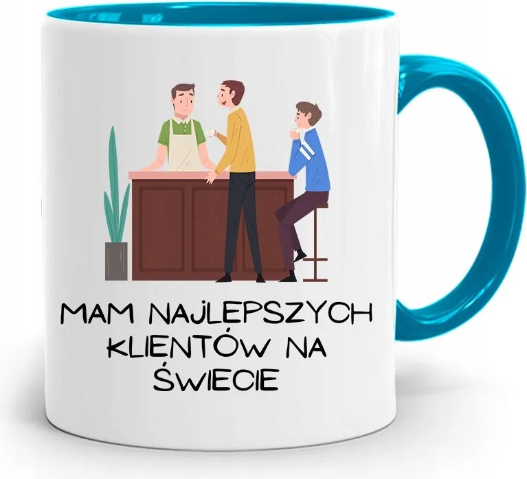 Kék Bögre Csaposnak A Legjobb Ügyfeleknek, fényképes nyomtatással