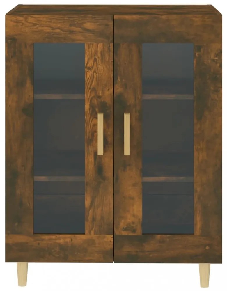 füstös tölgy színű szerelt fa tálalószekrény 69,5 x 34 x 90 cm