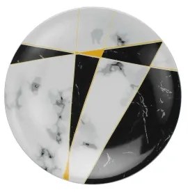 24 részes étkészlet fekete/fehér/arany/porcelán