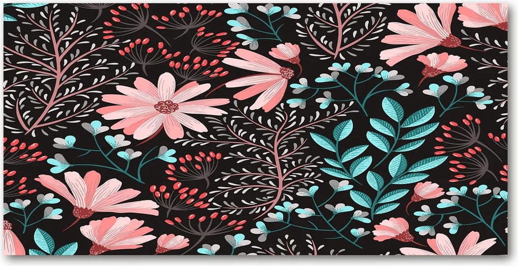 Konyhai panel Tavaszi virágok 140x70 cm Ragasztó