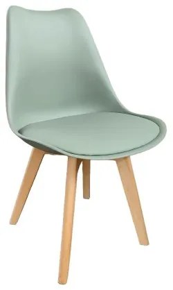 Scaun Monza modern scandinav cu perna scaunului din piele textilă, Picioare din lemn de fag