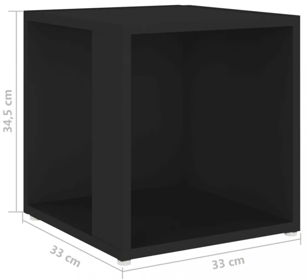 fekete szerelt fa kisasztal 33 x 33 x 34,5 cm