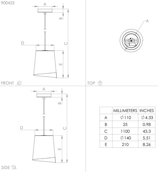 Eglo 900425 - Csillár zsinóron BOLIVIA 1xE27/40W/230V