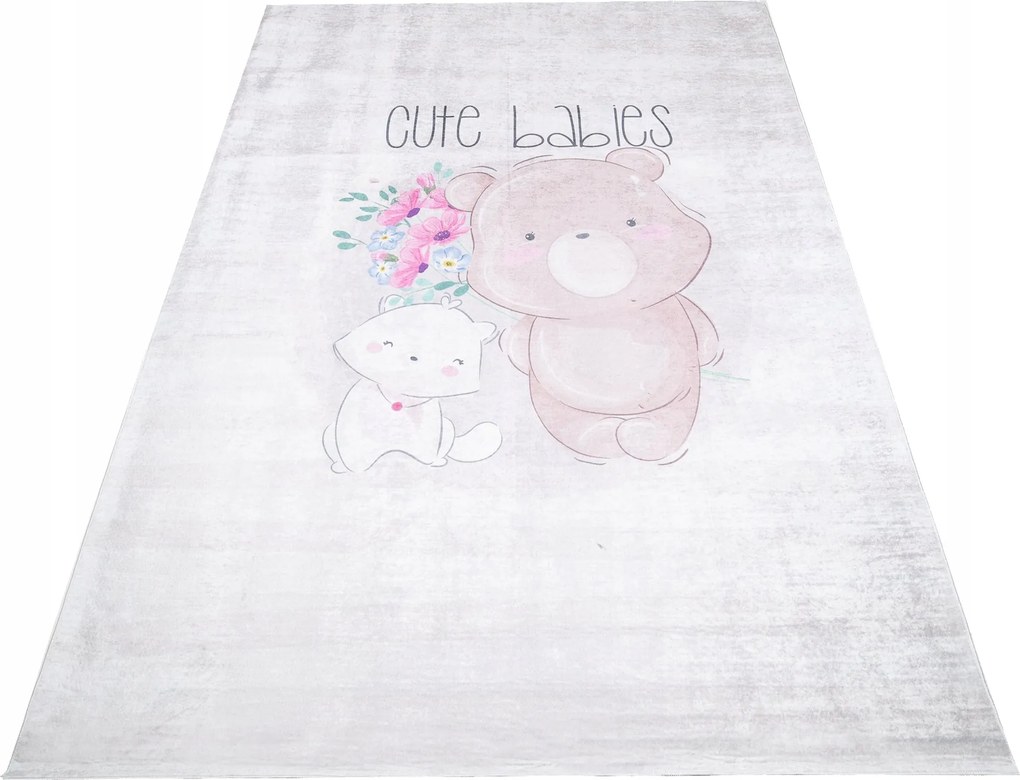 Gyerek Szőnyeg Színes 80x150 Maci Virágok