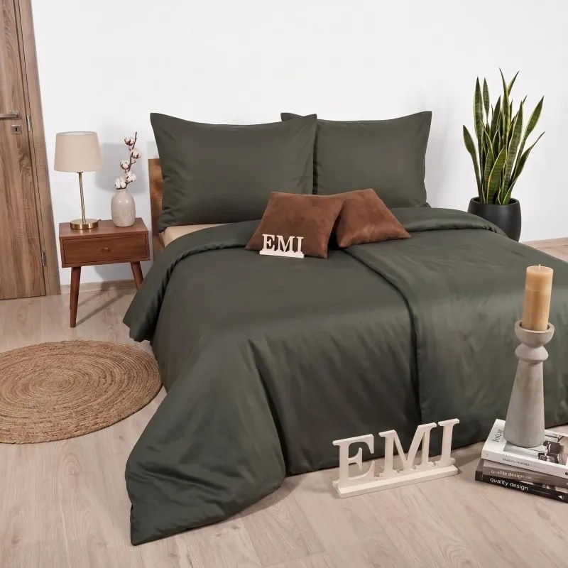 EMI Dark Green damasztszatén ágyneműhuzat